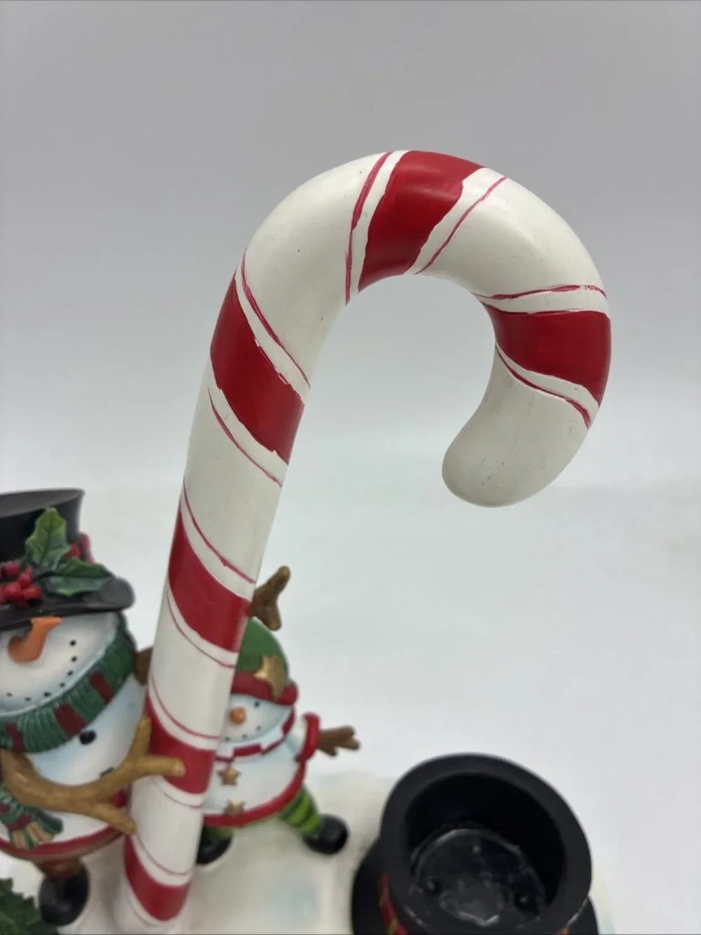 Yankee Candle Snowman Candy Cane Tealight Holder Christmas Decor Holiday
